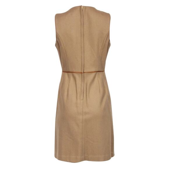 Adam Lippes Camel Sheath Dress with Leather
 Trim – Size 12 - Picture 2 of 5